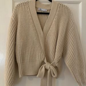 Zara Cropped Belted Cardigan